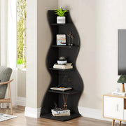 Moderne boekenkast 5 lagen - Zwart - Boekenrek - Woonkamer, slaapkamer en kinderkamer - Hout - 180cm