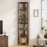 Hoekkast Valido - Boekenkast - 7 lagen - Hoekboekenplank - Hoekkast -200cm - Opbergrek - Hoekmeubel