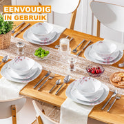 Ornate Serviesset - 24 delig - 8 persoons - Baby blauw - Dinerborden - Bordenset - Diepe borden - Ontbijtborden - Servies - Keukenservies – Elegant tafelservies