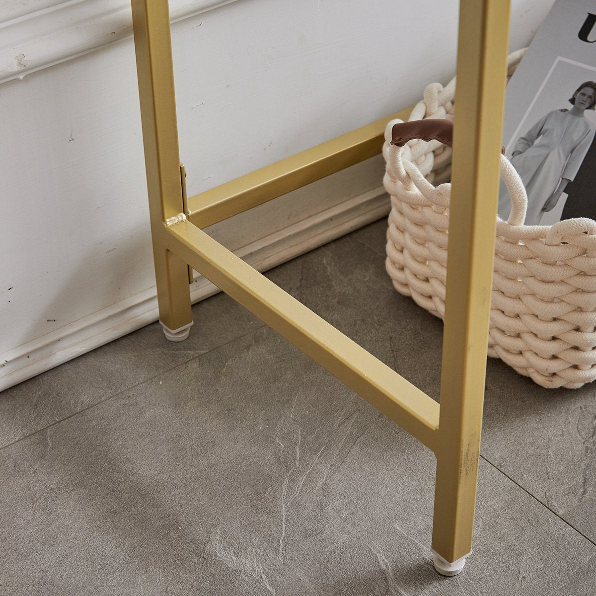 Happyment Console tafel modern - Wandtafel - Transparant goud - Bijzettafel - Haltafel - Sidetable - 100cm