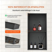 Douchenis - Wandnis - Inbouwnissen - Voor Badkamer & Douche - RVS - 31x31cm