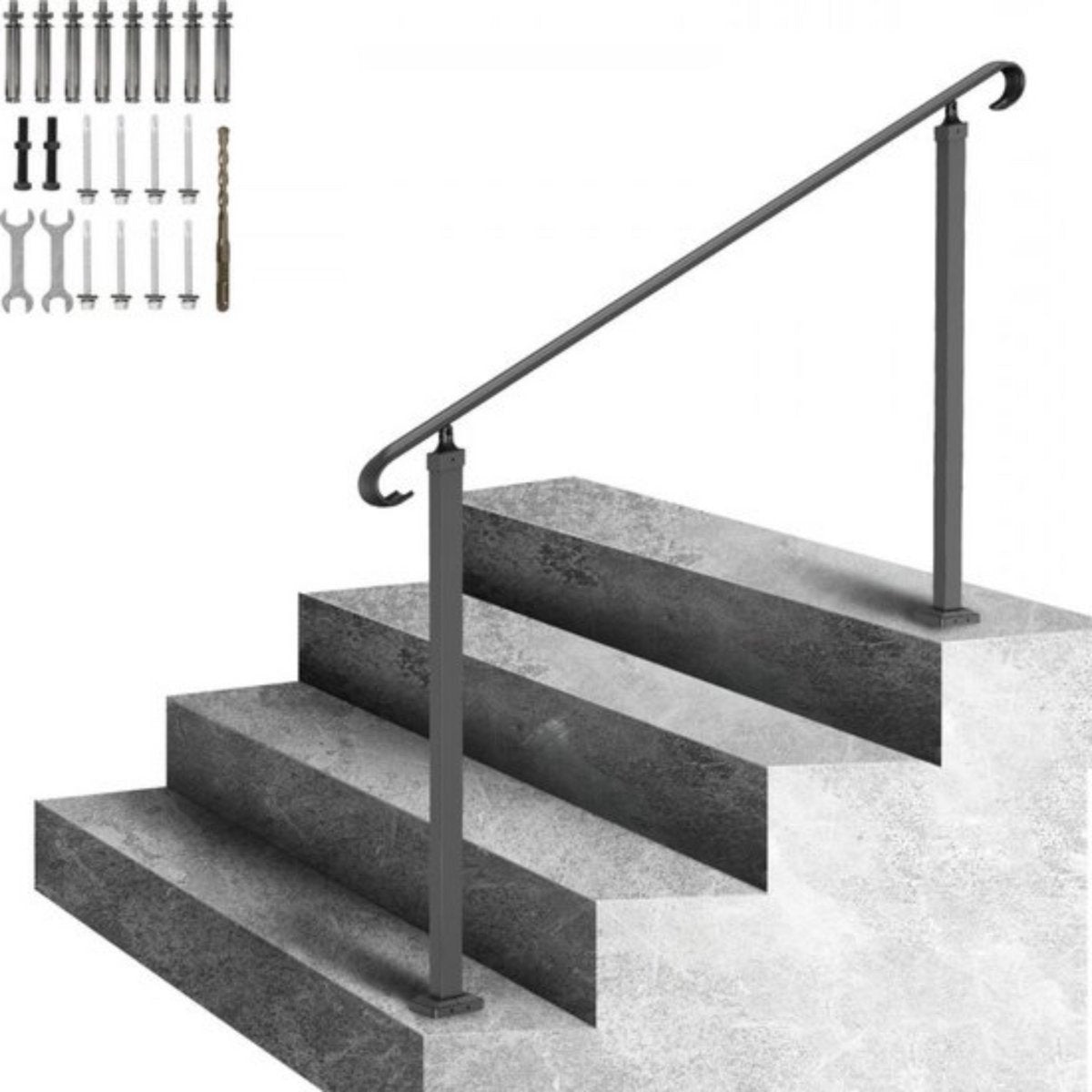 Trapleuning - Trapleuning Houders 48 cm - Antislip Handgreep - Ijzer - Voor Binnen/Buiten Gebruik