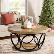Salontafel Vitin - Rond - Modern - Voor woonkamer - Bijzettafel - 95cm - Bruin