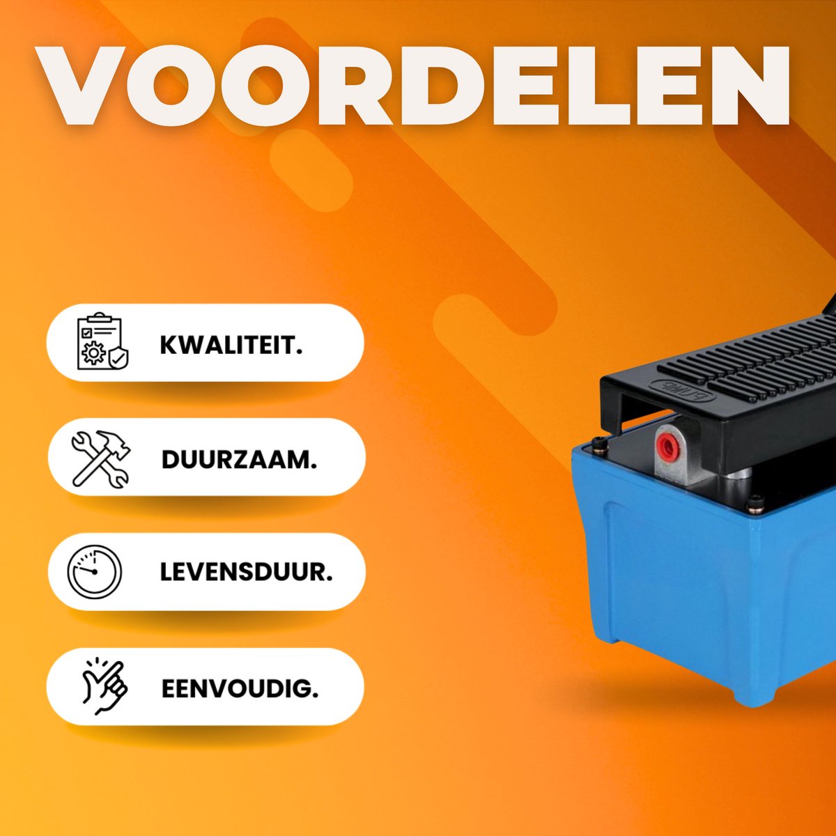 Hydraulische Lucht Pomp - Enkelwerkende cilinder - 10.000 PSI Voetpomp - Inclusief Accessoires - 1,7L