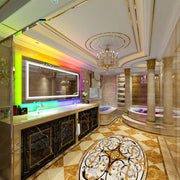 Badkamerspiegel Luvio - Met RGB verlichting - 80x80cm - Vierkant - Voor Badkamer, Make-up & Wandmontage - Dimbaar licht