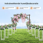 Bloemenstandaard - Voor bruiloften en evenementen - Set van 10 - Clear