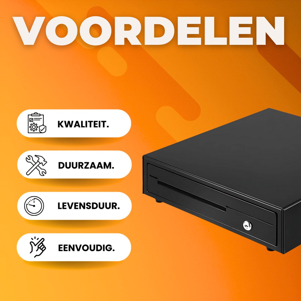 Kassalade Deluxe - Geldlade - Geldkist - POS-systeem Kassalade - Voor 5 munten - Met 2 Sleutels