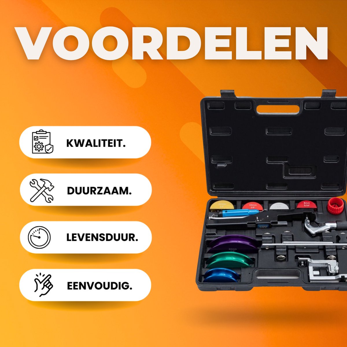 Buigtang - Pijpenbuiger - Buigijzer - HVAC Ratelpijpenbuiger - Voor Koeling & Koperen Pijpen