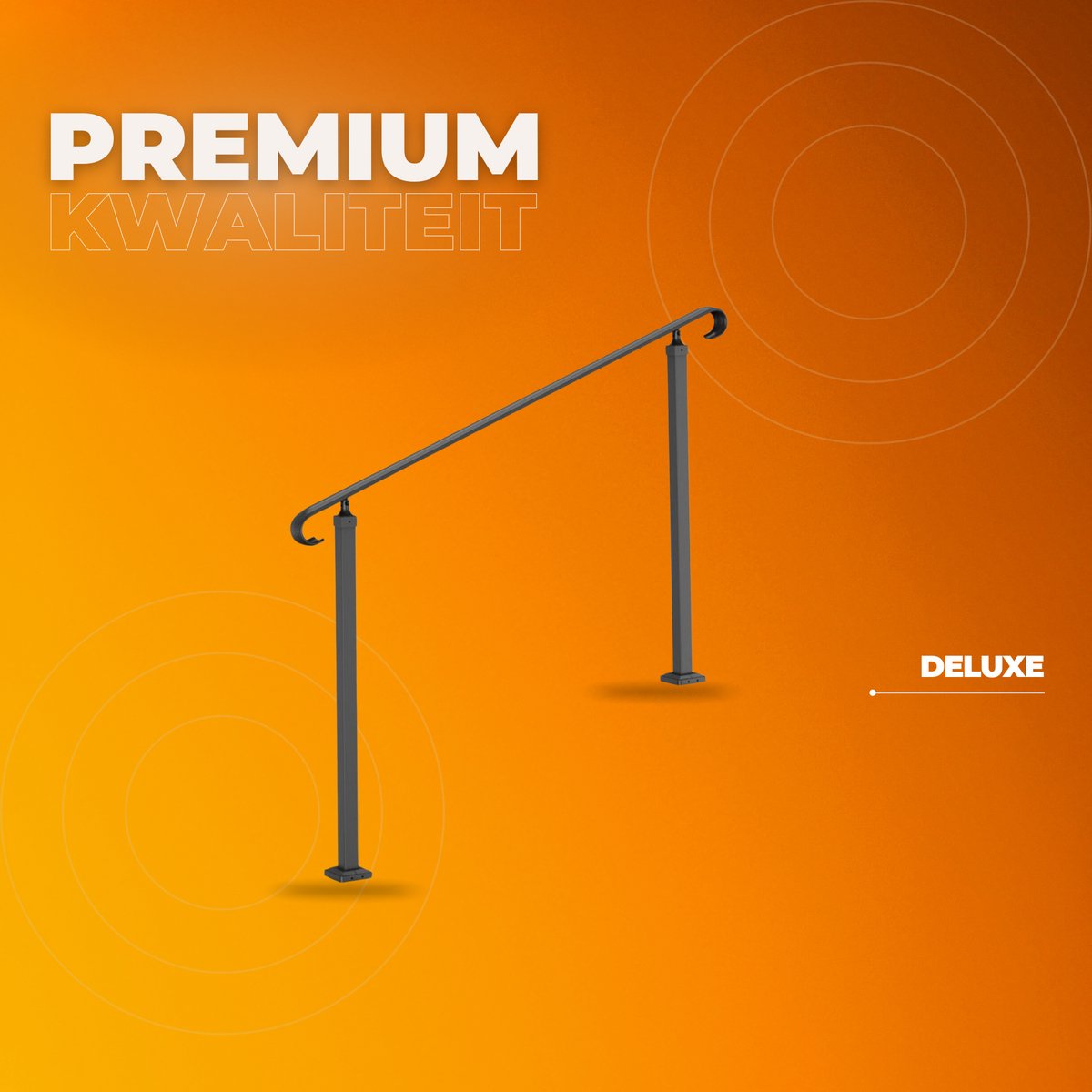 Trapleuning - Trapleuning Houders 48 cm - Antislip Handgreep - Ijzer - Voor Binnen/Buiten Gebruik