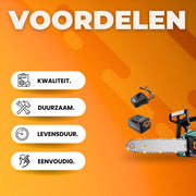 Draadloze elektrische kettingzaag - 1x accu - Snoeizaag - 30cm - Boomzaag - Takkenzaag - Krachtig