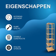 Boekenkast - Boekenrek - Opberruimte - Voor boekenopslag - 6-laags - Licht bruin