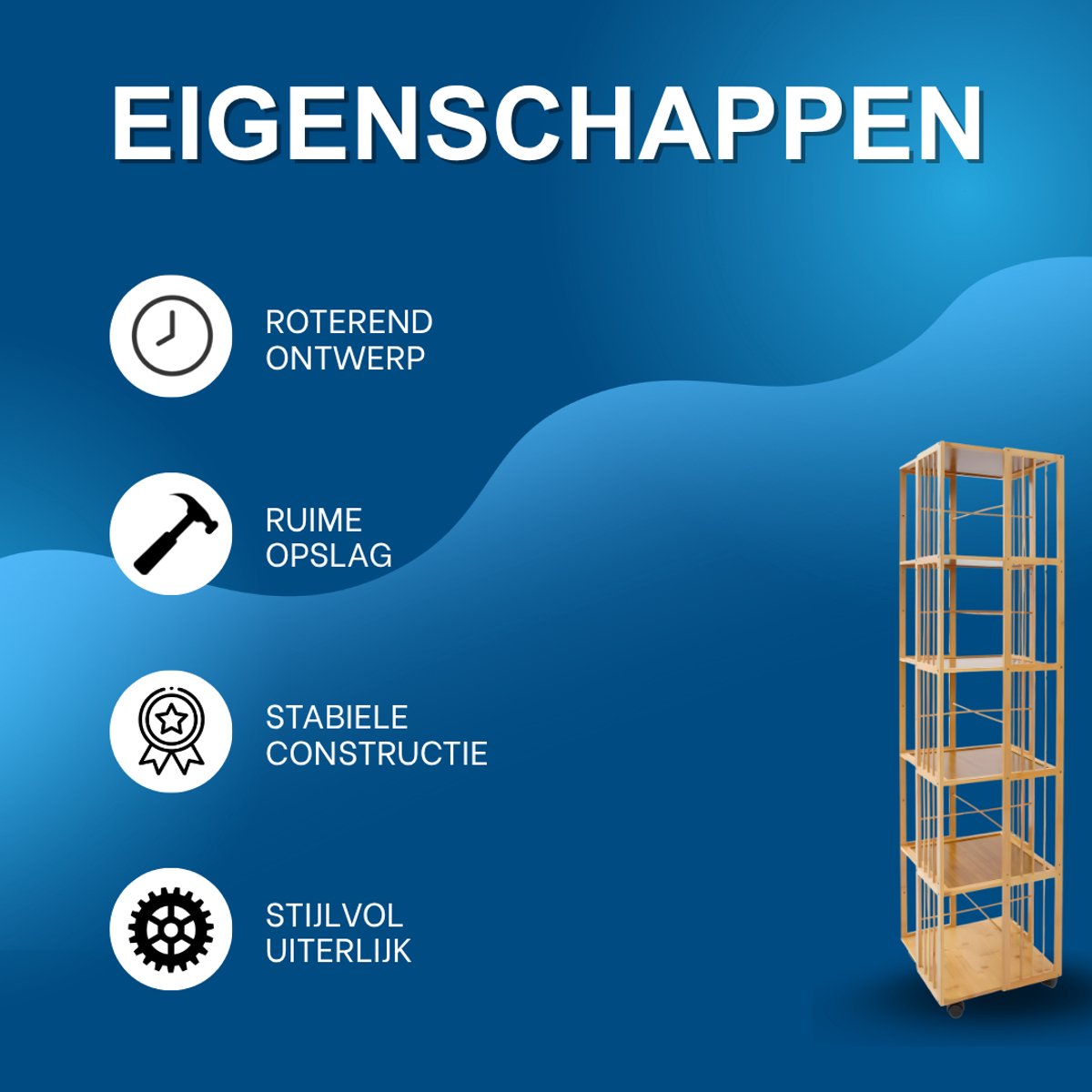 Boekenkast - Boekenrek - Opberruimte - Voor boekenopslag - 6-laags - Licht bruin