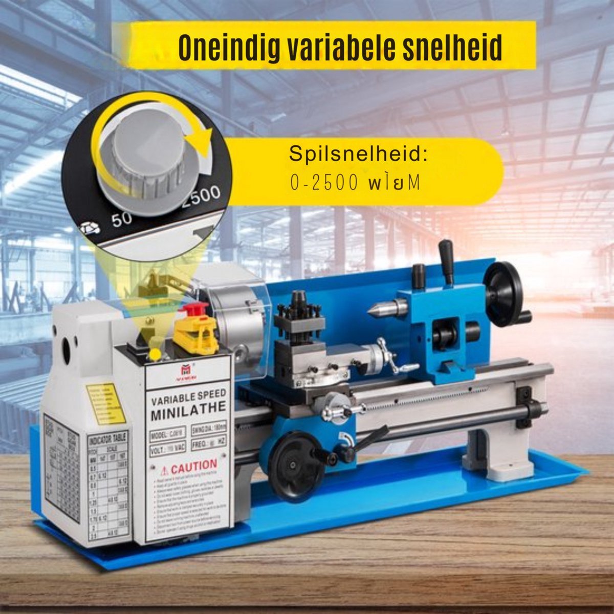 Draaibank PRO - Precisie Metaaldraaibank - 180x350mm Draaibank voor metaal