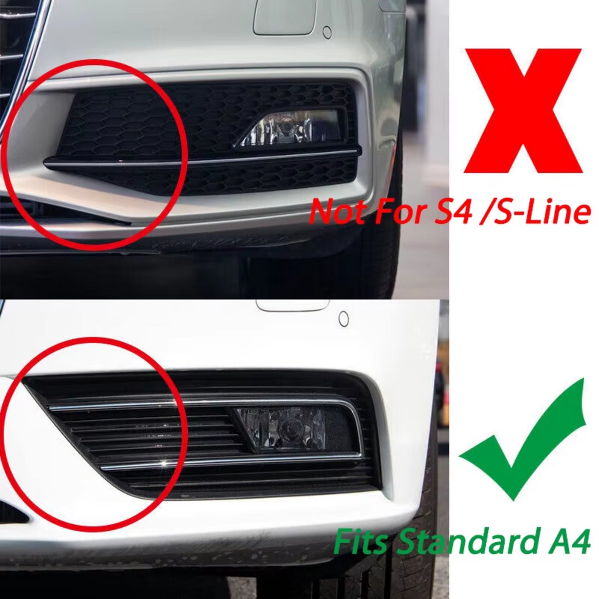 Voorbumper - Voor Audi A4 B8.5 2012-2015 - Auto accessoires - Bumper voor - Mistlichtroosters