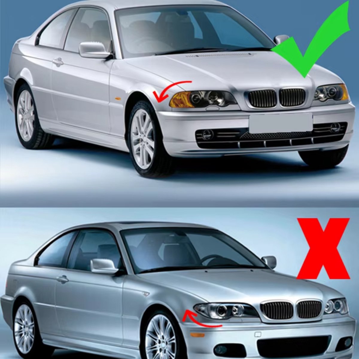 Voorbumper grille deluxe - Voor BMW E46 (1999-2003) 320i/323i/325i/328i/M3 (2000-2007) - Gloss Black - Racing Grills - Auto accessoires