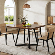Eettafel Livanti - Voor 4 personen - Vierkant - Keukentafel 80cm - Voor eetkamer - Bruin