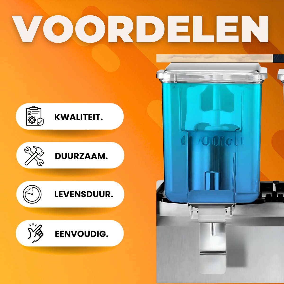 Proffesionele Drankdispenser RVS - Sapdispenser- met kraantje - 2 Tanks van 12L - Professioneel Koelelement
