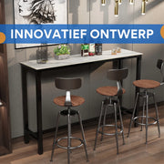 Bartafel Milano - 120cm - Voor binnen - Keuken en woonkamer - Marmer look - 4 to 6 personen - Wit grijs