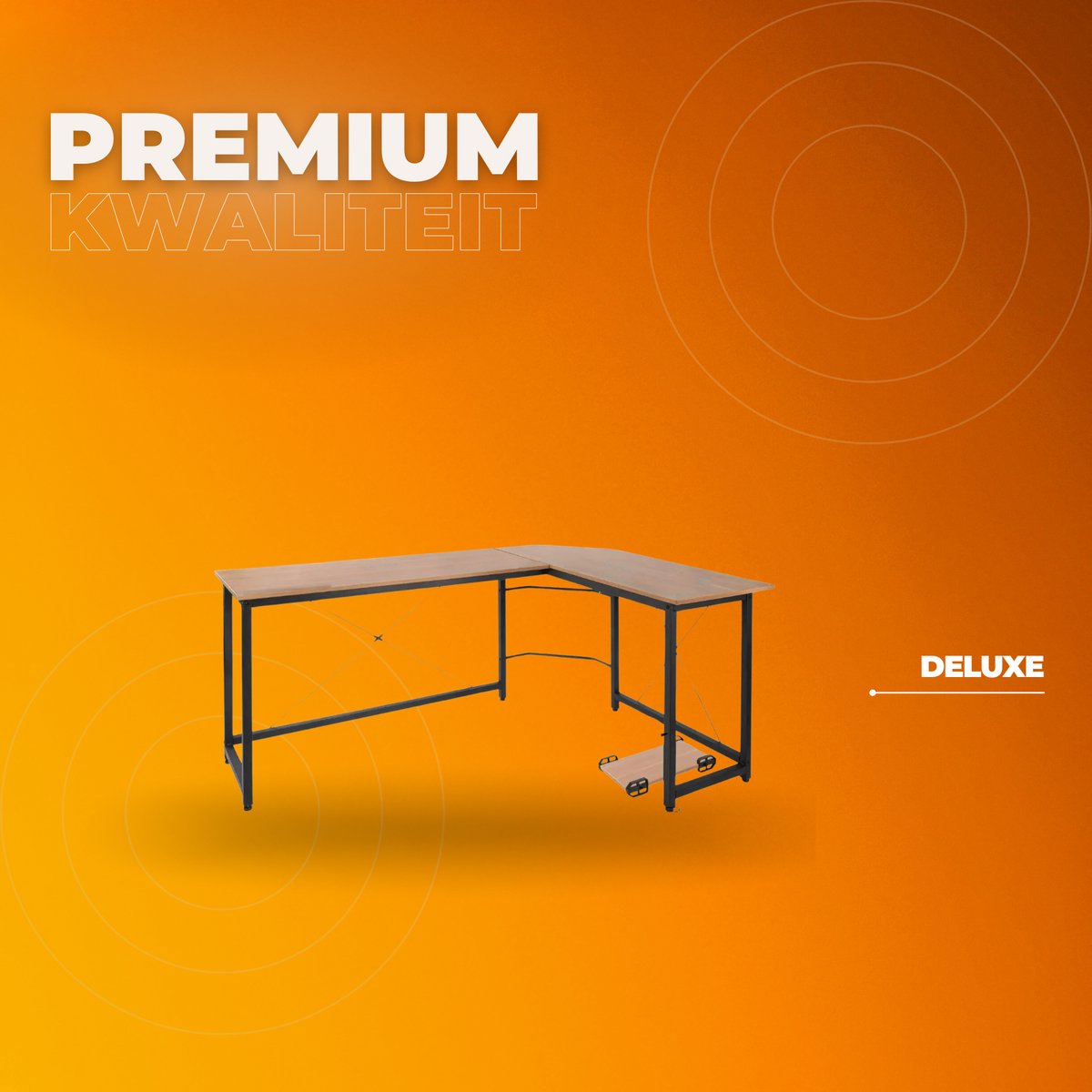 L-vormig Bureau - Voor Thuiswerk, Gaming & Kantoor - Ruim Hoekbureau voor PC & Laptop - 167 cm - Hout look