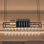 Hangend Wijnrek - Wijnglazen houder - Ophangrek wijnglazen - Voor Keuken, Bar of Eethoek - Verstelbare Plafondmontage - 120cm