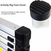 Telescopische Ladder 3,8M - Aluminium Roestvrijstalen Ladder - Multifunctioneel, Opvouwbaar & Stevig - EN131 Gecertificeerd