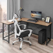 L-vormig Bureau Tavien - Voor Thuiswerk, Gaming & Kantoor - Ruim Hoekbureau voor PC & Laptop - 167 cm - Hout look