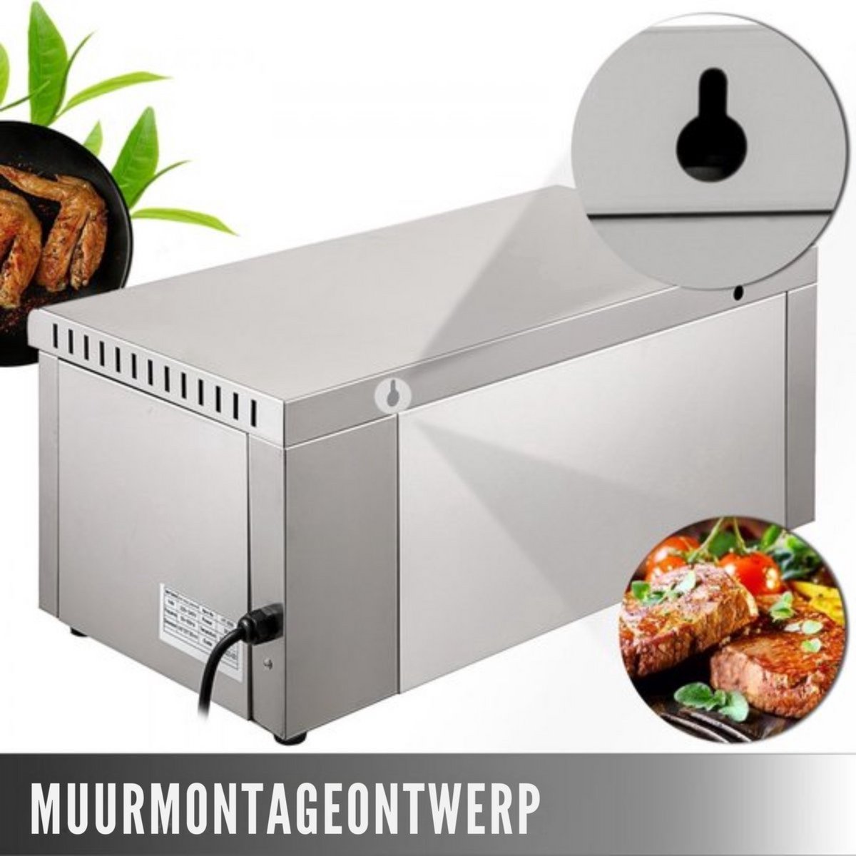 Salamander Grill - 2000W - Vleeskuikens - 450x260 mm - Kaassmelter - Professioneel Grillapparaat