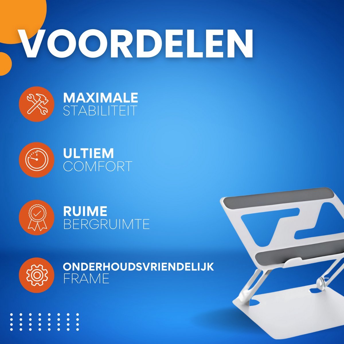 Laptopstandaard Vaylen - Ergonomisch - Verstelbaar en opvouwbaar - Notebook- en Tablet Houder voor MacBook en iPad