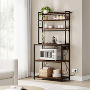 Opbergkast - Keuken orginazer - Wandkast – Voor keuken / woonkamer – Met stopcontact – Rustic brown - Maat L