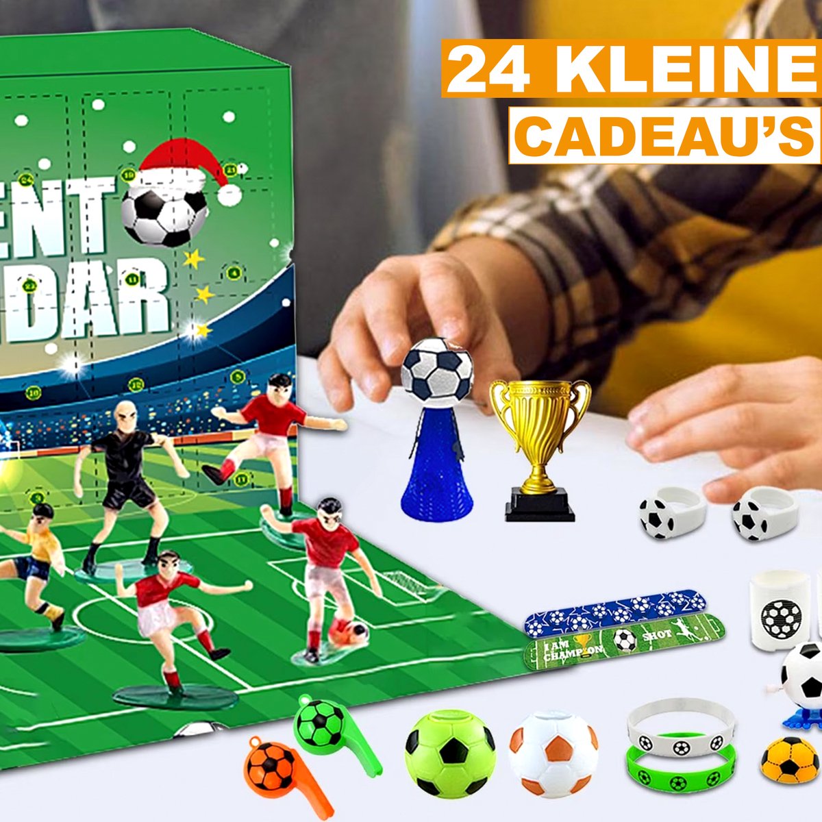 Happyment Adventskalender 2024 - Voetbal - Kinderen - Sportief - Kerstcadeau - 24 stuks