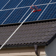 Reinigingsborstel - Voor zonnepanelen en buitenramen - Verstelbare steel, schoonmaakset - Rood