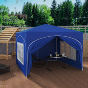 Happyment Luxe Partytent met zijwanden - Blauw - Opvouwbaar - Easy up - Paviljoen - Waterdicht weerbestendig - 3x3 m