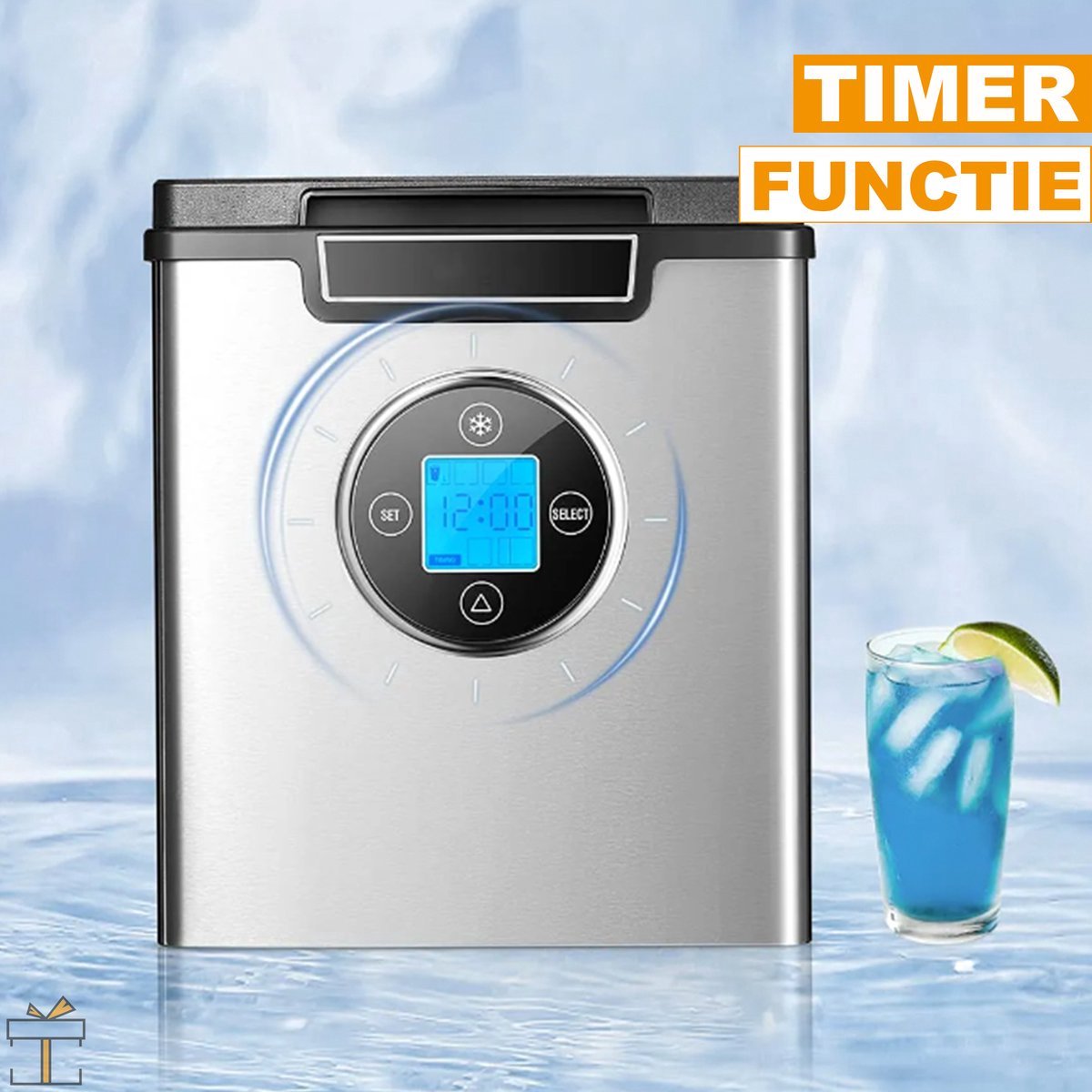 Bolt Edge IJsblokjesmachine - 2,5L - Timer Functie - 15kg/24u - 9 Blokjes/6min - PRO