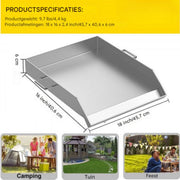 BBQ Bakplaat - RVS - Grillplaat - Gietijzer - BBQ accesoires - Bakplaat - 46x40cm - Voor buiten