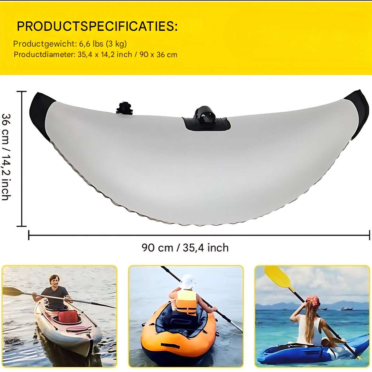 Kajak Outrigger - Stabilisator Roeiboot - 90x36cm - Luchtkajak - Witwaterkajak Accessoire
