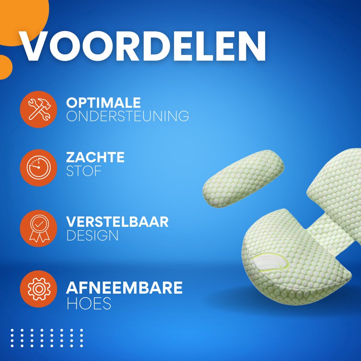 Ergonomisch zwangerschapskussen Valora - Voor zijslapen - Body pillow - Zijslaapkussen - Voedingskussen - Verstelbaar - Groen