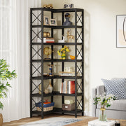 7-laags Boekenkast - Boekenplank - Wandplank - Boekenrek - Bruin