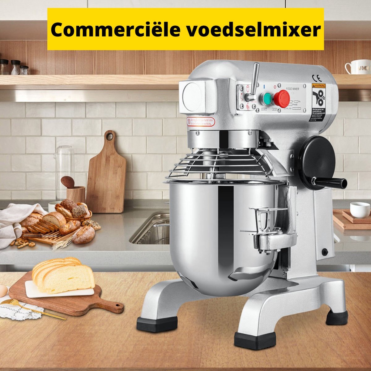 Happyment Kneedmachine - Deegmachine - Deegmixer - Deeg Kneder - Keukenmachine - 450W - 10L