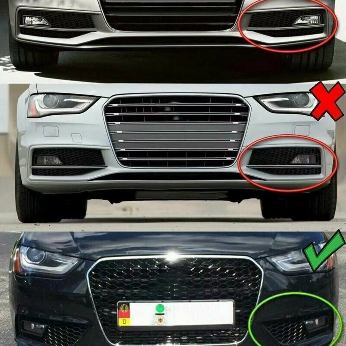 Voorbumper - Voor Audi A4 B8.5 2012-2015 - Auto accessoires - Bumper voor - Mistlichtroosters