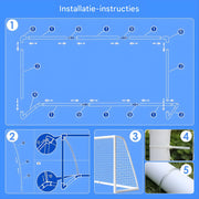 Draagbaar Voetbaldoel - Buitenspeelgoed - Voetbalgoal - Voor Kinderen & Volwassenen - Inclusief 2 Voetbalnetten & Grondpennen - 244 × 152 cm