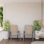 Tuinstoelen voor Buiten - Tuinstoelen met Teslin-stof Flex Comfort Materiaal en Staal-Ijzeren Frame, Hoge Rugleuning - Bruin - 6 stuks