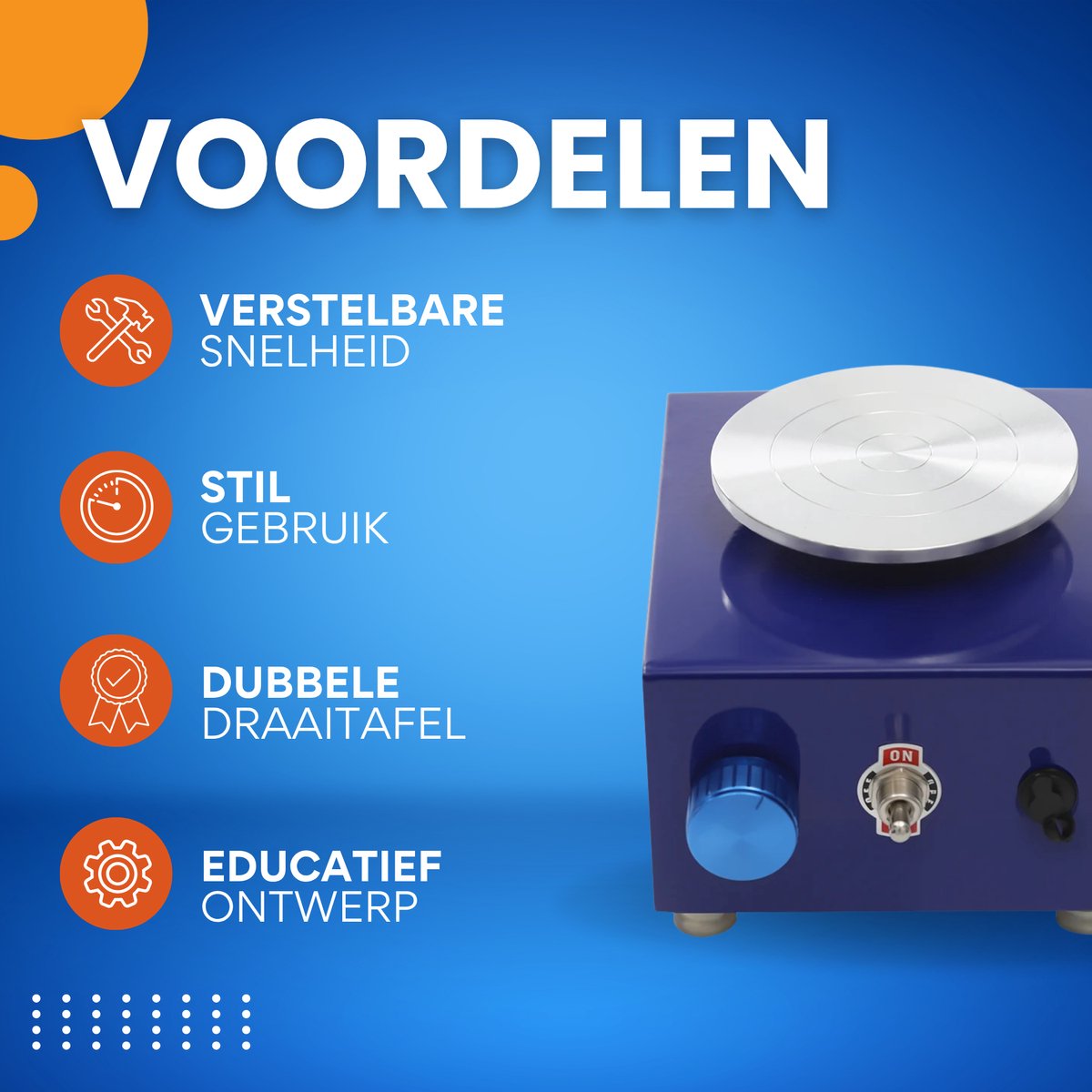 Mini Pottenbakkersschijf - Draaischijf - Pottenbakken - Voor Onderwijs, DIY & Winkels -Blauw