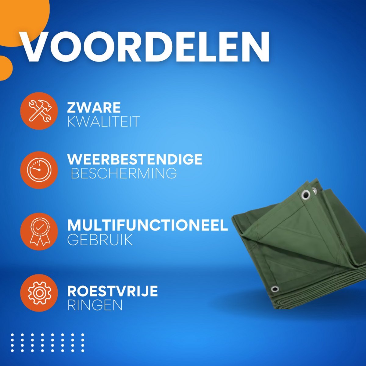Dekzeil Tavien - 300x300cm - Waterdicht - Voor Luifel, Tent, Auto, Boot & Dak - Zwaar - Camping & Bescherming - Groen - Bouwzeil - Afdekzeil - Beschermhoes