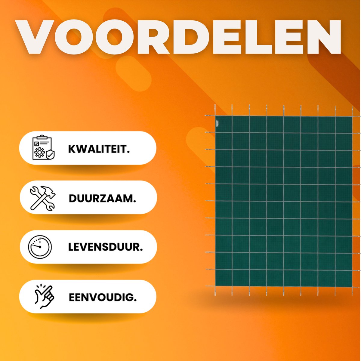 Rechthoekige Zwembadafdekking - Zwembad afdekzeil- Zwembad solar cover- 5,5x10,9 m Groen - Winter Outdoor Afdekzeil- Groen