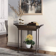Vintage Vintage consoletafel - Wandtafel met lades - Haltafel - Sidetable - Bruin - 81cm