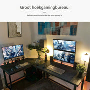 L-vorm Bureau - 170cm - Zwart - Hoekbureau - Computer, Gaming & Laptop Bureau - Thuiskantoor - Tafel