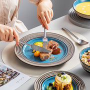 Sorella Serviesset - 16 delig - 4 persoons - Blauw - Dinerborden - Bordenset - Diepe borden - Ontbijtborden - Servies - Keukenservies
