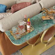 Consoletafel Royal Valora - Wit/goud - Wandtafel - Marmerlook - Haltafel - Sidetable - 120cm