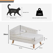 Luxe Kattenmand Cevila - Op poten - Kattenbed - Hondenmand - Hondenbank - Hondensofa - Hondenzetel - 70cm