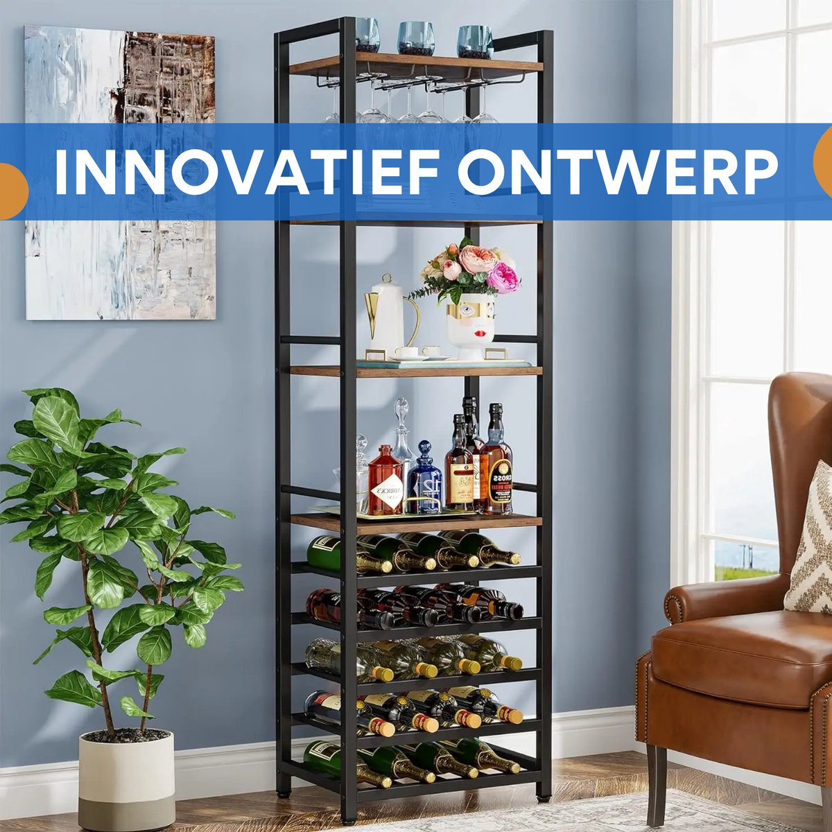 Hoge Consoletafel - Haltafel - 180cm - Wandtafel - Gang of woonkamer - Bruin